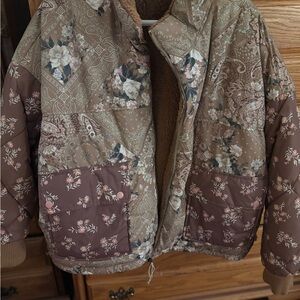 Floral Patchwork REVERSABLE  Brown Jacket